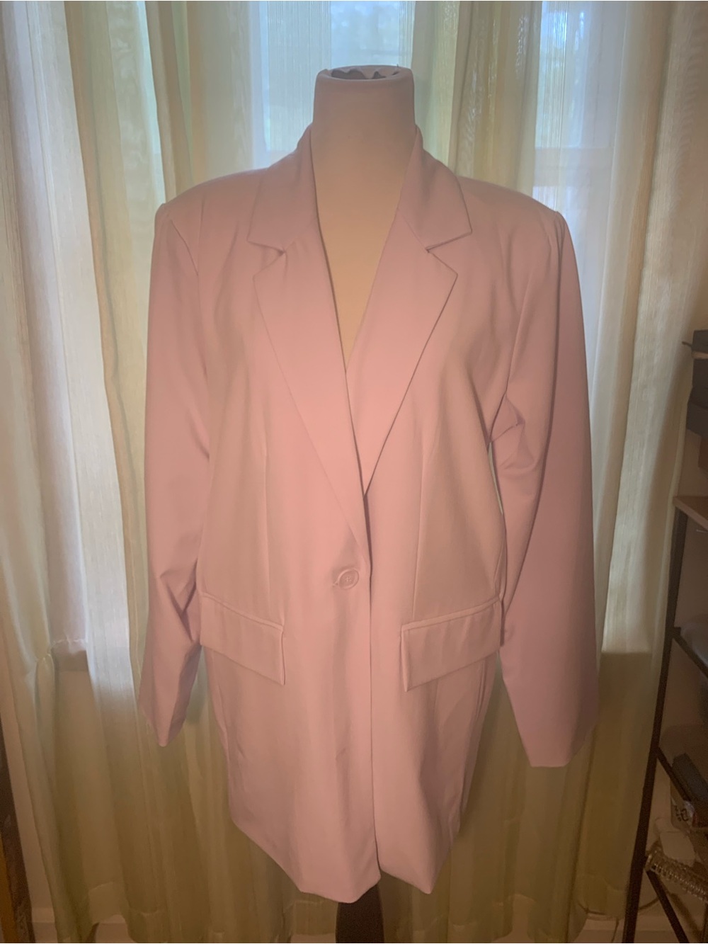 wild fable Oversized Single-Button Blazer - Pale Pink